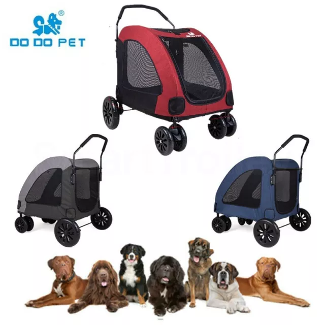 Foldable X-Large Dog Pet Mobile Stroller Pram Carriage Jogger Holds up to 55KG