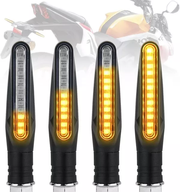 4 Pcs Clignotants LED Séquentiel Ambre Moto Scooter Universel Feu Indicateurs