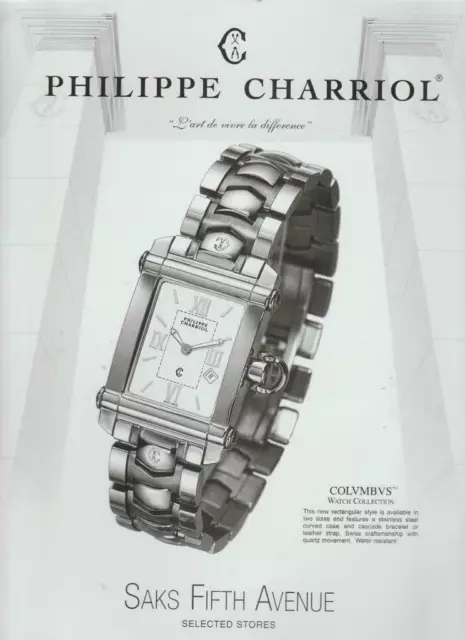 Philippe Charriol Columbus 1997 PRINT AD FROM MAGAZINE Watch