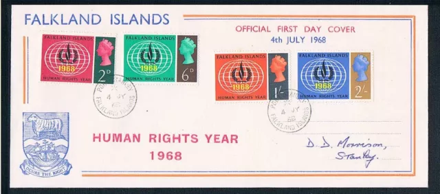 Falkland Ist 1968 - FDC Von " Menschlichen Rechts Jahr " Ausgabe - SC162-165 [