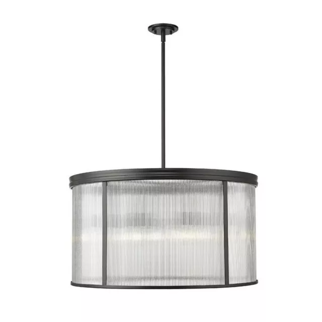 9 Light Chandelier In Industrial Style-18 Inches Tall and 32.25 Inches