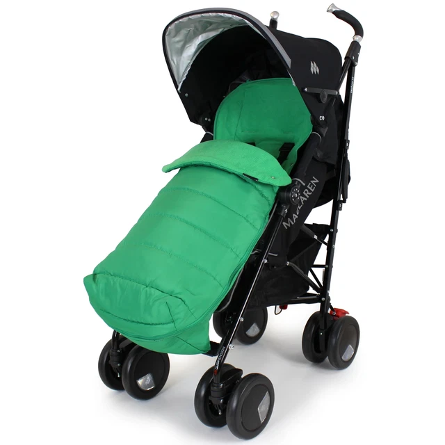 XXL Large Luxury Foot-muff And Liner For Maclaren Techno XT - Leaf (Green)