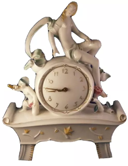 Antik Jugendstil Rosenthal Porzellan Clock Figur _ Porzellanfigur__