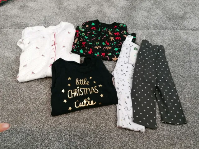 Pacchetto abiti a tema natalizio per bambine 5 pezzi abito ecc.