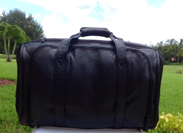 💼 Rare Tumi Alpha XXL Black Napa Leather 21" Carry On Expandable Duffle Bag EUC 6