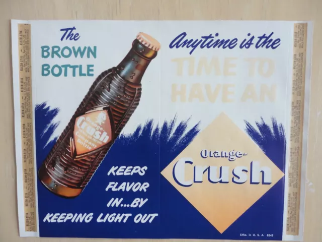 Orange Crush The Brown Bottle Window Paper Self Stick Sign