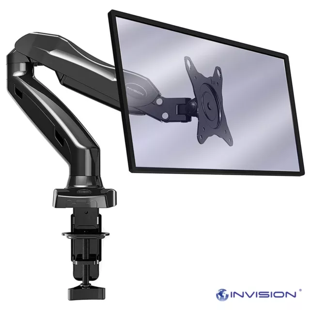 Fully Adjustable Single Arm Monitor Mount 17-27" | Desk Stand Bracket with Clamp