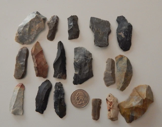 Flint Knapping Material Preform, Flakes, Chunks, and Thin Debitage From Ohio