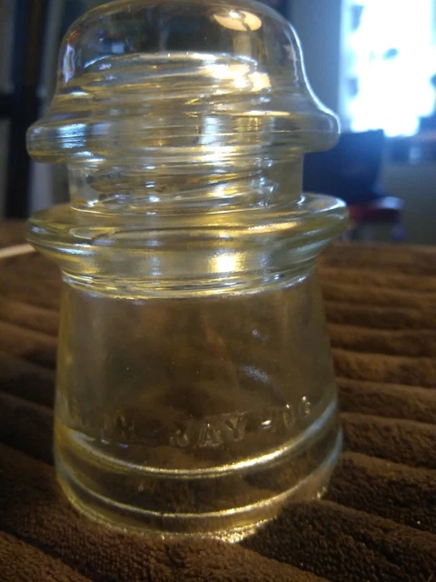Glass insulator, 1 clear glass insulators, Hemingray-16, Vintage