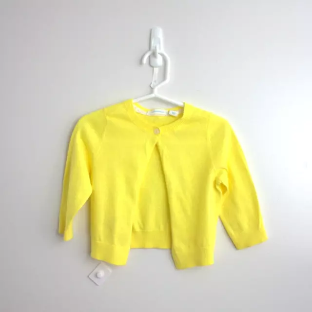 COUNTRY ROAD Girls Yellow Knit Cotton Cardigan - Size 12-18m