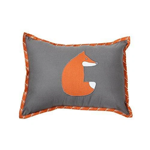 Bacati - Playful Foxs Orange/Grey Dec Pillow