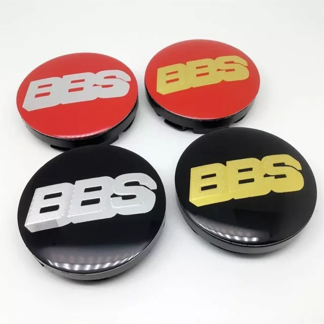 HEYCE 4 x 70 mm Logo Radmitte Abdeckungsabzeichen Aufkleber, geeignet für BBS Black Gold, schwarz, 3D Radmitte Nabenkappen, Auto Logo Aufkleber Marke