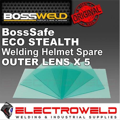 5x BossSafe Outside Outer Lens Cover Stealth Eco Welding Helmet Bossweld, 700355