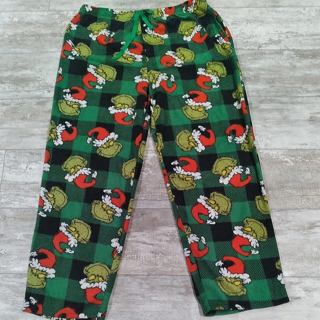 GRINCH MENS PAJAMA FLEECE Pants*SIZE XL*DR. Seuss Lounge*NWT W/ POCKET