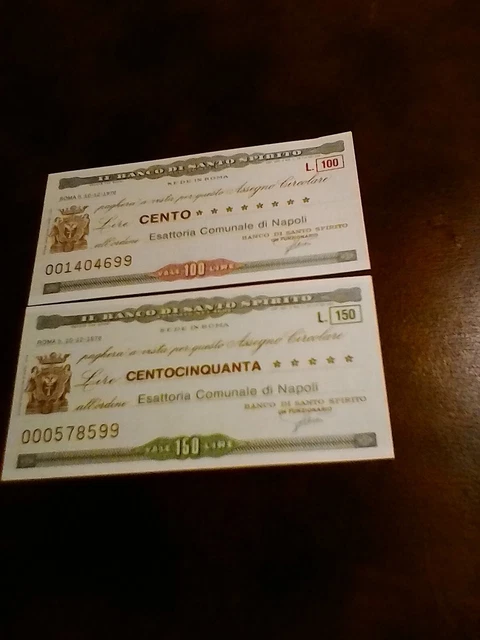 Miniassegni Banco Di Santo Spirito - Lotto Ml1529 (N. 2 Emissioni)