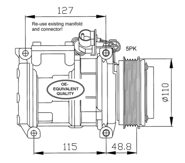 NRF Kompressor Klimaanlage EASY FIT 32048 OE-EQUIVALENT für BMW 3er E36 5er E34