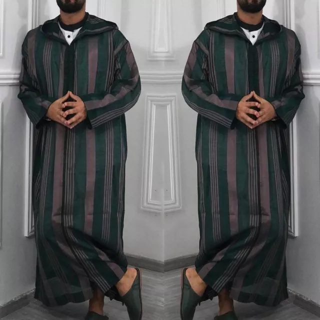 Eid Herrenkleidung mit Kapuze Jubba Kaftan Geschirrspüler Thobe saudi-arabisch-