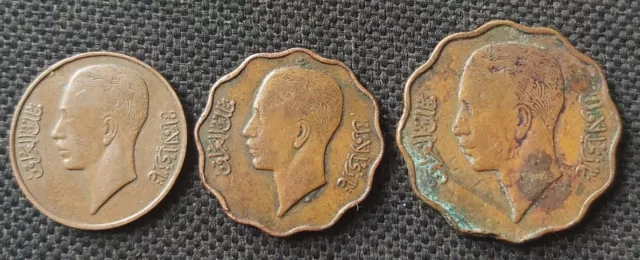 1938 Iraq King Ghazi 1, 4 & 10 Fils Lot Of 3 Different Coins L@@K!!