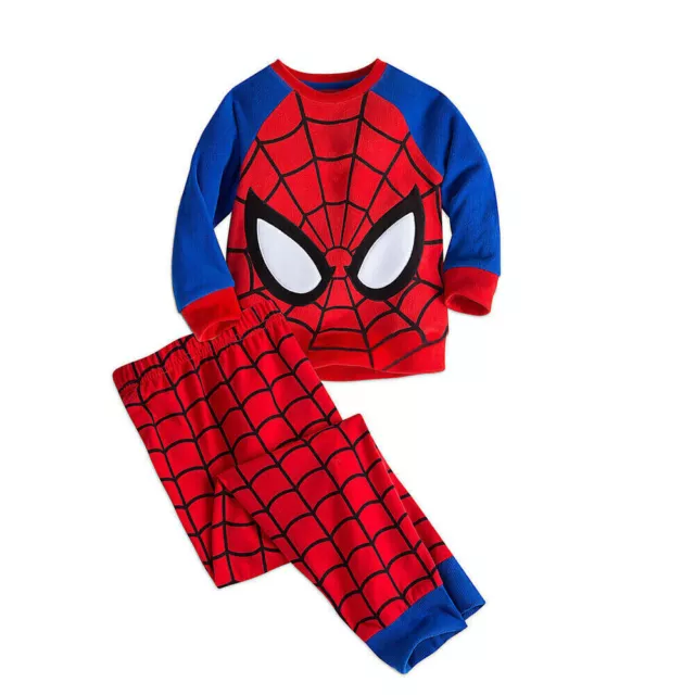 Boy Kids Pyjamas Set Long Sleeve Nightwear Cartoon Spiderman Super Hero PJs Gift