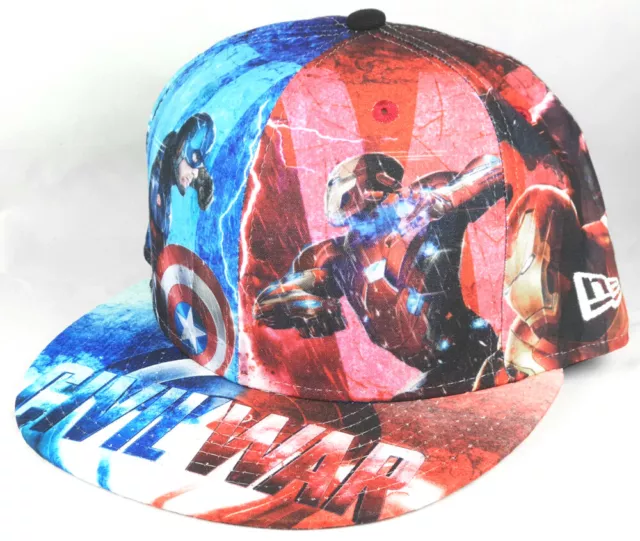 New Era Marvel Comic All Over Civil War 59Fifty Fitted Cap - Captain America