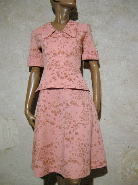 Vintage Chic Set Gonna & Top Maglia 1960 Skirt & 60s Anni Sessanta (36/38