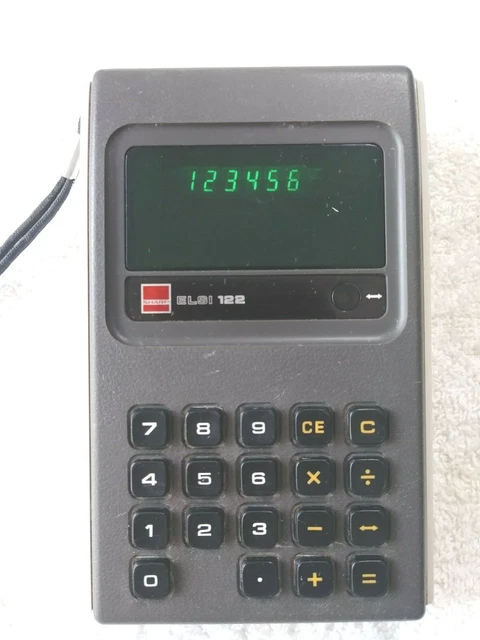 SHARP ELSI 122 Calculator Green LCD WORKS No Back Cover