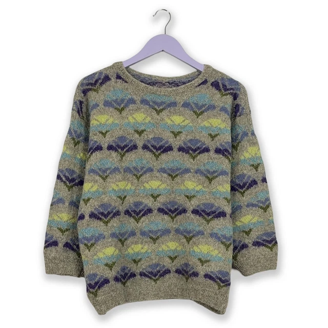 Poncho Sara Martignoni Gris Clair-rouge - Laine Et Cachemire, Taille Unique, Occasion Très Bon état
