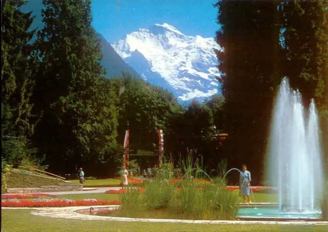 ak interlaken kursaalgarten mit jungfrau gelaufen