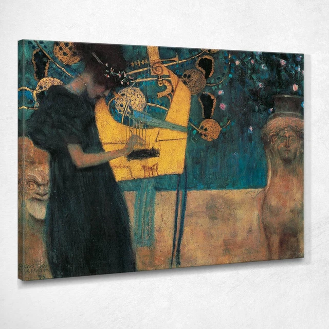 Tableau Toile Gustav Klimt 'La Speranza' - Impression Haute Qualité Sur Toile - Fait Main En Italie