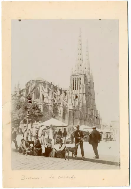 France, Bordeaux, la cathédrale Saint-André  vintage citrate print Tirage citr