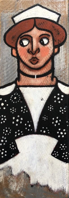 Tableau Peinture sur Bois Bretonne Tourrier