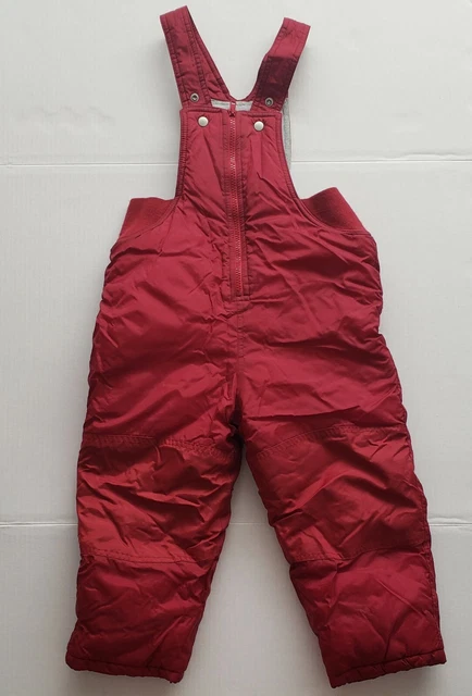 Gap Snow Bib Kids Size 4y Red Fleece Lined Overalls Adjustable Winter Ski Play