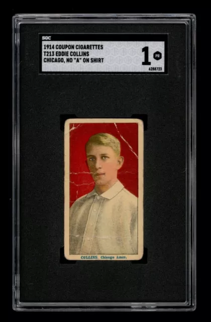 1914 T213 Coupon Cigarettes Set-Break Eddie Collins Chic, No "A" on Shirt SGC 1