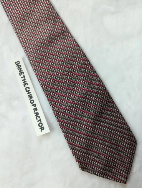 Charvet Red Silver Woven Geometric Silk Tie 56" x 3.5"