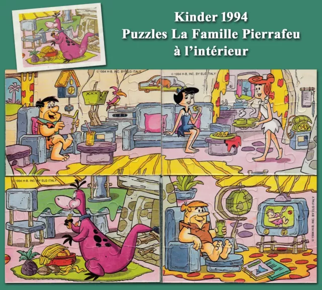 Kinder 1994, La Famille Pierrafeu à l’intérieur, 4 puzzles + 1 BPZ