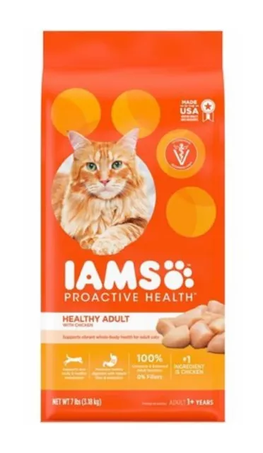 Iams 10177071-7LB Proactive Santé Bonne Adulte & Poulet Formule Sec Chat Food