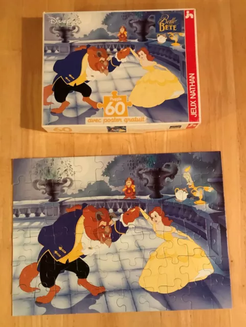 PUZZLE NATHAN 200 pièces vintage 1993 Disney La belle et la bête