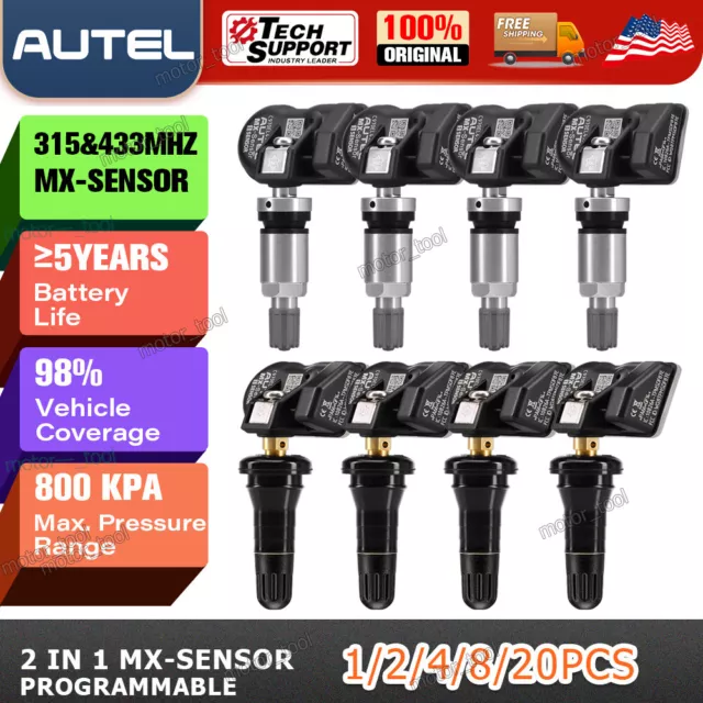 Autel TPMS MX-Sensor 315MHz 433MHz Universal Programmable Tire Pressure Sensors