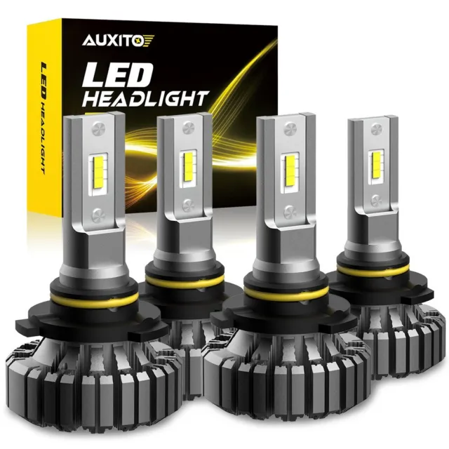 AUXITO 9005 9006 Combo LED Headlight Fog Kits Bulb 6500K High Low Beam Fanless