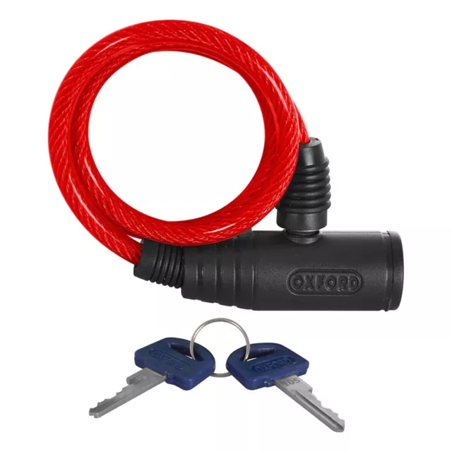 Oxford Of06 Bumper Cable Lock 600X6Mm Red Cavo Antifurto Rosso