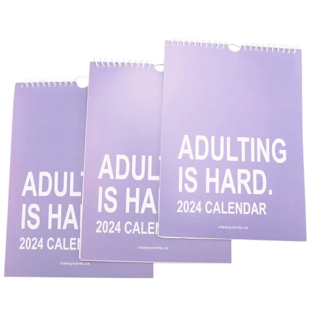 3PCS Adulting is Hard 2024 Calendar, 2024 Monthly Inspirational Wall4611