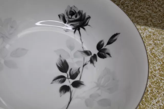 Momoyama Black Rose China round vegetable serving bowl 9 1/8" NO CRACKS NO CHIPS 2