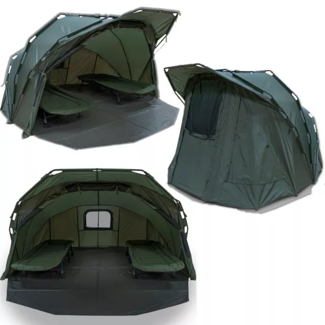 Ngt Xl Fortress Bivvy With Hood 2 Man Super Sized Bivvy Carp Coarse Fishing Tent