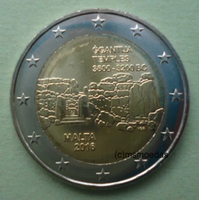 Malta 2 Euro Gedenkmünze 2016 Ggantija Tempel Euromünze commemorative coin