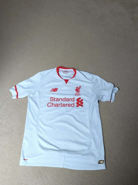 Liverpool FC New Balance White Away Shirt Mens Medium