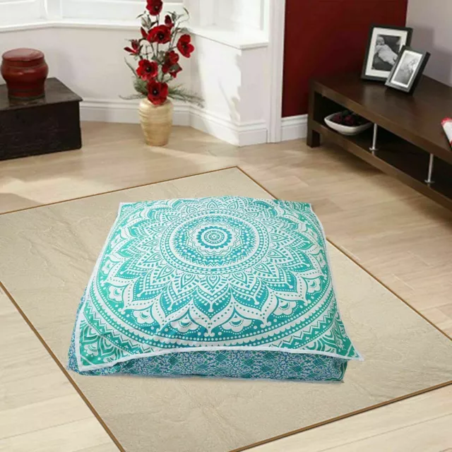 Cuadrada Grande Suelo Cojines Funda Mandala de India Puf Otomana Cojín Manta