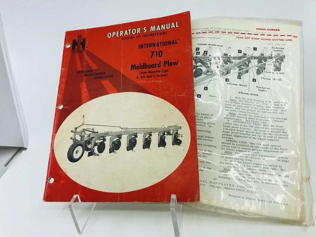 1973 IH International Harvester 710 Moldboard Plow Operator's Manual FLAWS