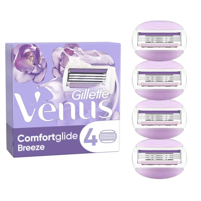 Gillette Venus ComfortGlide Breeze Razor Blades Women, Pack of 4 Razor Blade ...