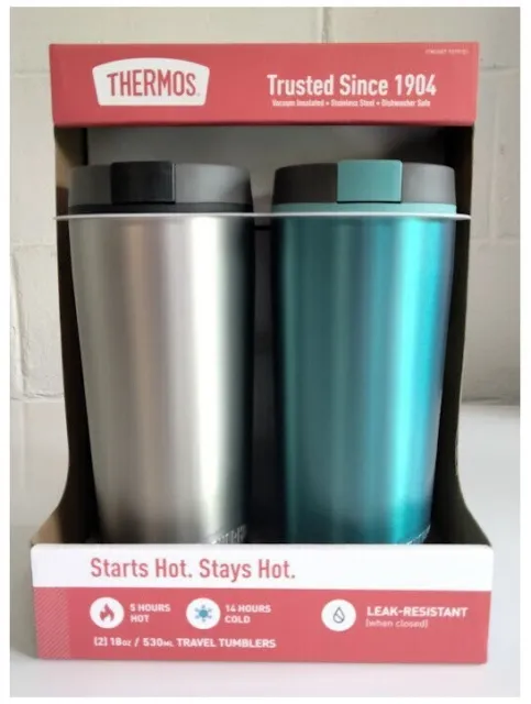Thermos 18oz Stainless Steel Vacuum Hot & Cold Insulated travel tumblers, 2-pack