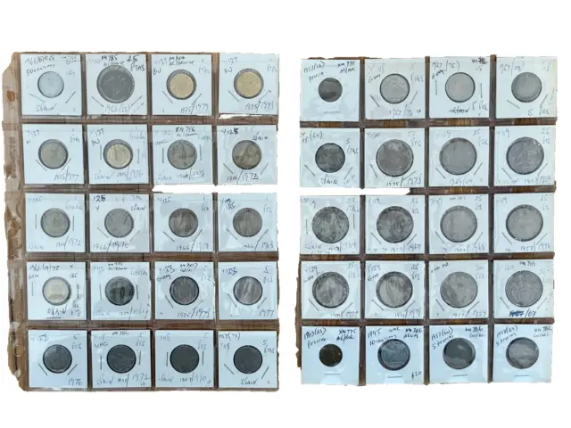 Spain Coin Lot (1945-1977)  40 Awesome Coins (1-5-25-50) Pesetas  All 2X2 Carded